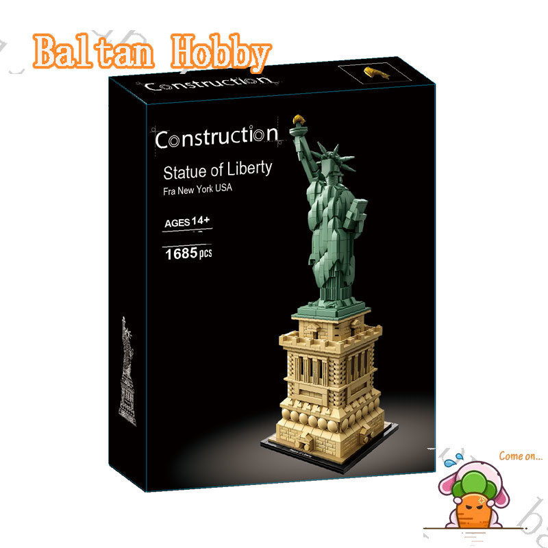 Baltan Hobby HN7X สถาปัตยกรรม 21042 รูปปั้น Liberty Building blocks ของเล่น ET8