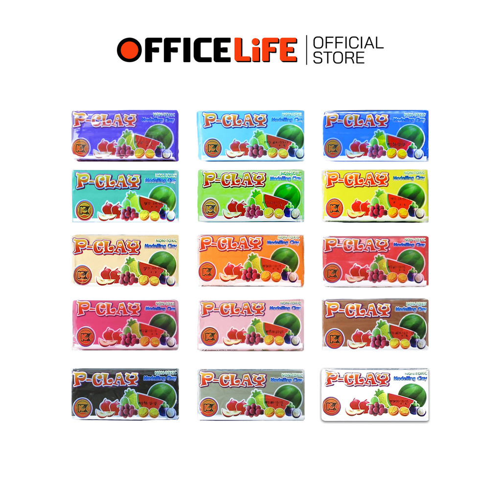 P-Clay ดินน้ำมัน ดินน้ำมันไร้สารพิษ เนื้อละเอียด ผสมสีได้ รุ่น T150 ขนาด 150 g. ( 1 ก้อน )