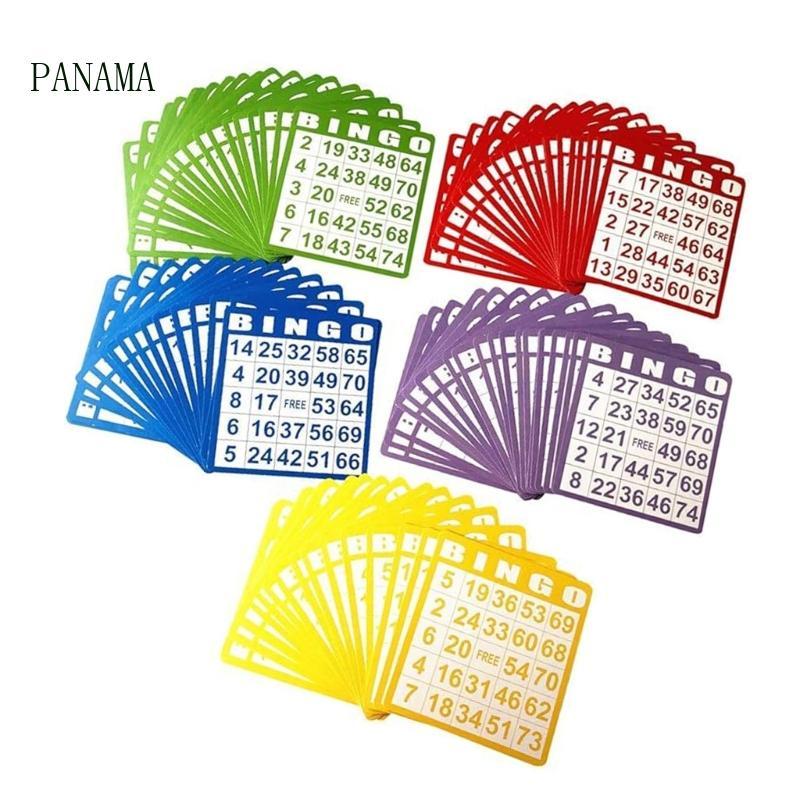 ชุดการ์ดบิงโก 100 แผ่น 5 สี พาป์บอร์ดหนัก ใช้ในงานปาร์ตี้และห้องเรียน