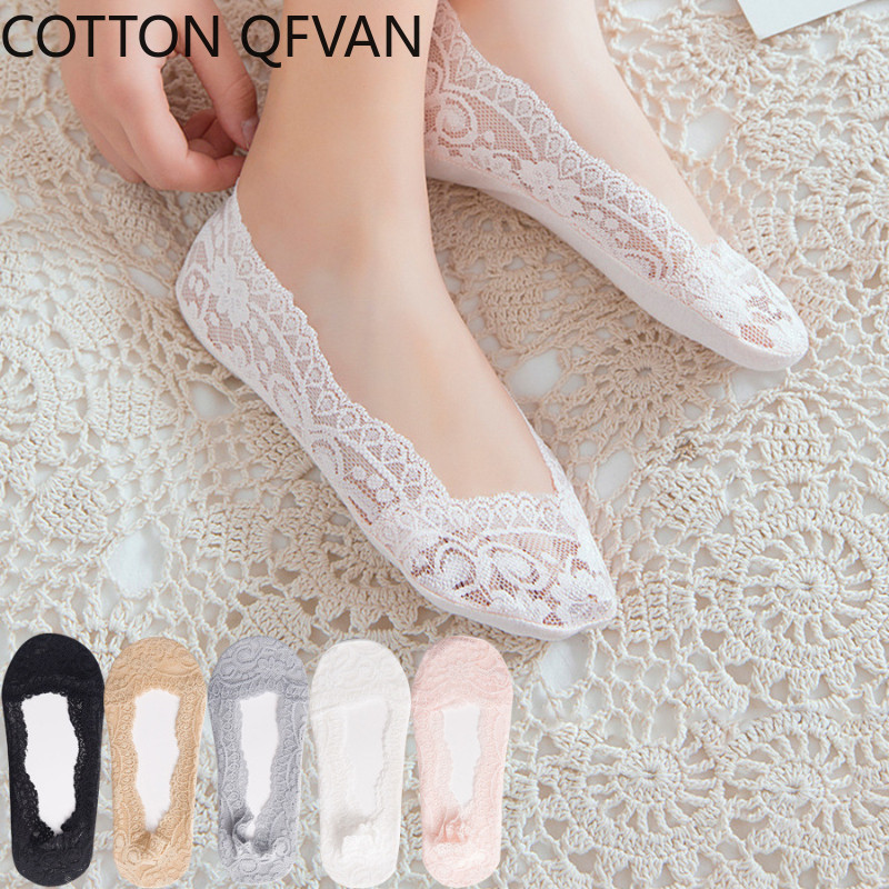 ถุงเท้าบัลเล่ต์ผ้าฝ้ายบางเบา สำหรับฤดูร้อน มีซิลิโคนด้านในและระบายอากาศได้ดี