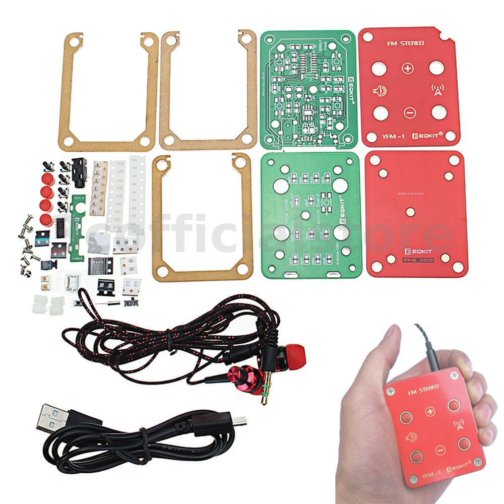 EQKIT® วิทยุ FM สเตอริโอชุด 76-108Mhz ความถี่ 180mAh 32Ω Impedance YFM-1 DIY ชิ้นส่วนอิเล็กทรอนิกส์