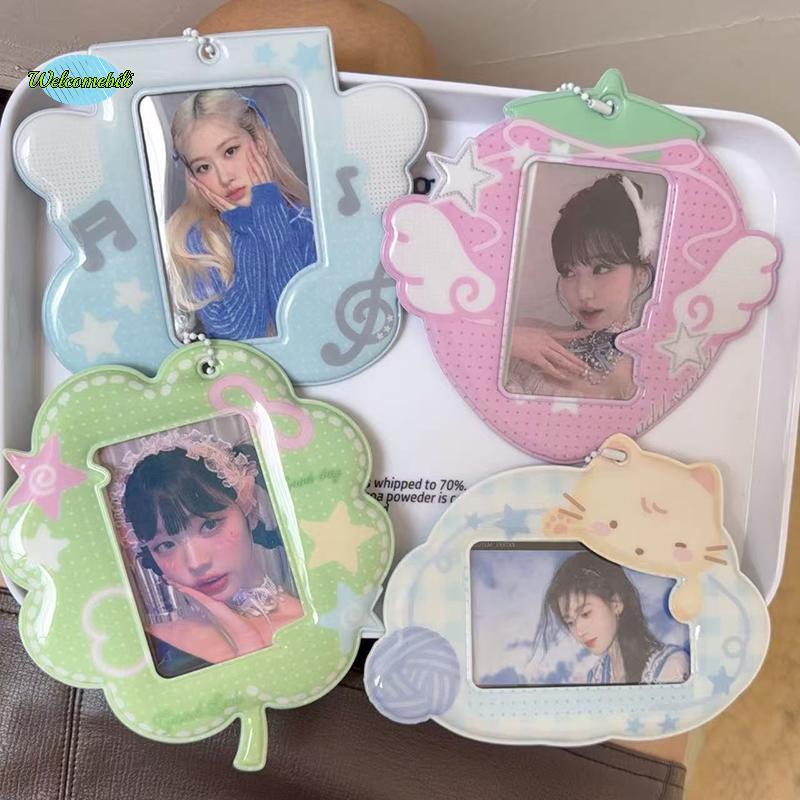 แฟชั่น Luy 4-Leaf Grass ฝากรูปบัตร ขนาด 3 นิ้ว พวงกุญแจตกแต่ง น่ารักสำหรับสาวไอดอลและของขวัญ