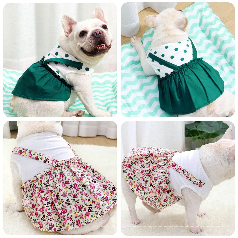 French Bulldog เสื้อผ้าบาง French Bulldog Pug Bulldog สุนัขอ้วนชุดสุนัขสัตว์เลี้ยงฮาวาย PQDP