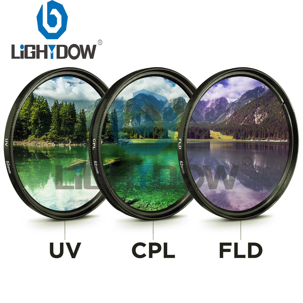49MM 52MM 55MM 58MM 62MM 67MM 72MM 77MM UV+CPL+FLD 3 in 1 Lens Filter Set with Bag for Nikon Sony Pe