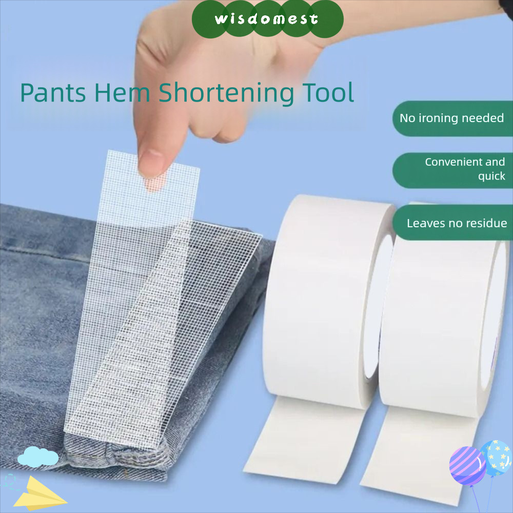 WISDOMEST 10Yards Hot Melt เทปสองด้าน,ผ้าไม่ทอซ่อมในครัวเรือน Hem เทป, ไม่จําเป็นต้องเย็บ Fastener B