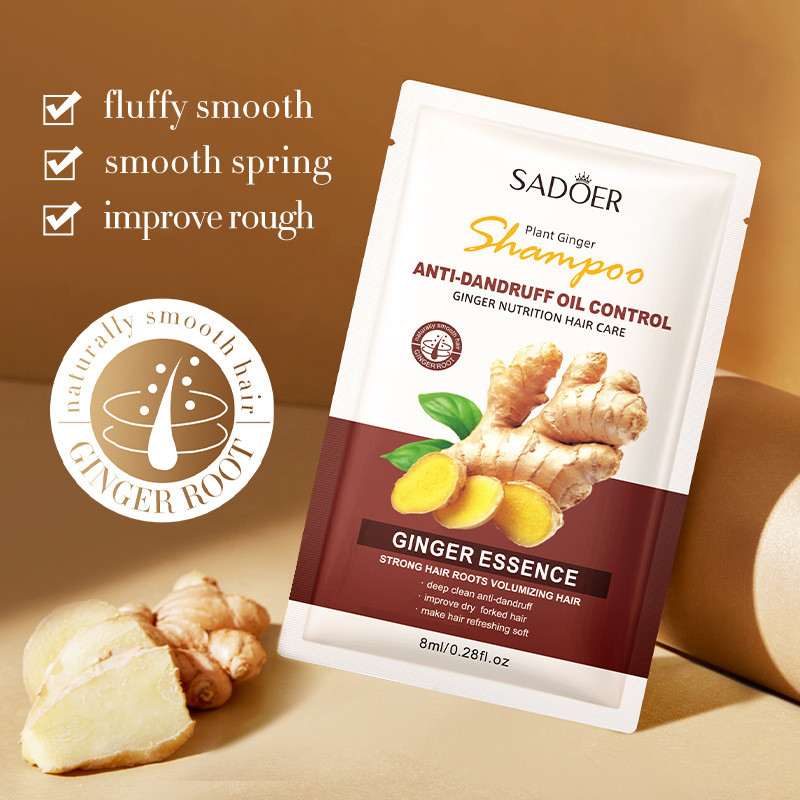 Ginger Shampoo Bag SADOER Moisturizing Soft Deep Cleanser แบบพกพา FKVF