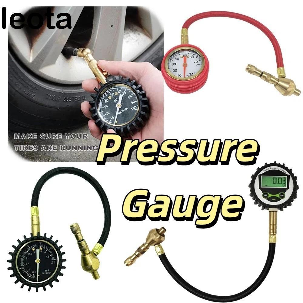 LEOTA เครื่องวัดความดันลมยาง,จอแสดงผลดิจิตอล 75Psi Range เครื่องวัดยางแบบกลไก,ความจุ 200 Psi อ่านที่