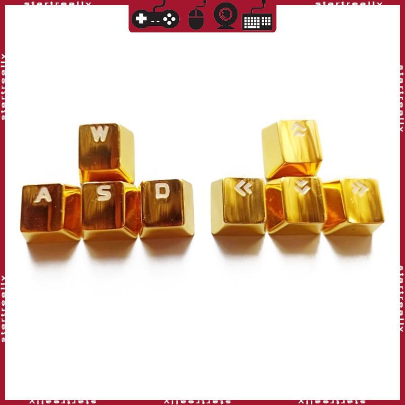 ST 8Keys WASD Arrows Keycaps Zinc-Alloy Backlit Keycap สําหรับคีย์บอร์ดแบบกลไก