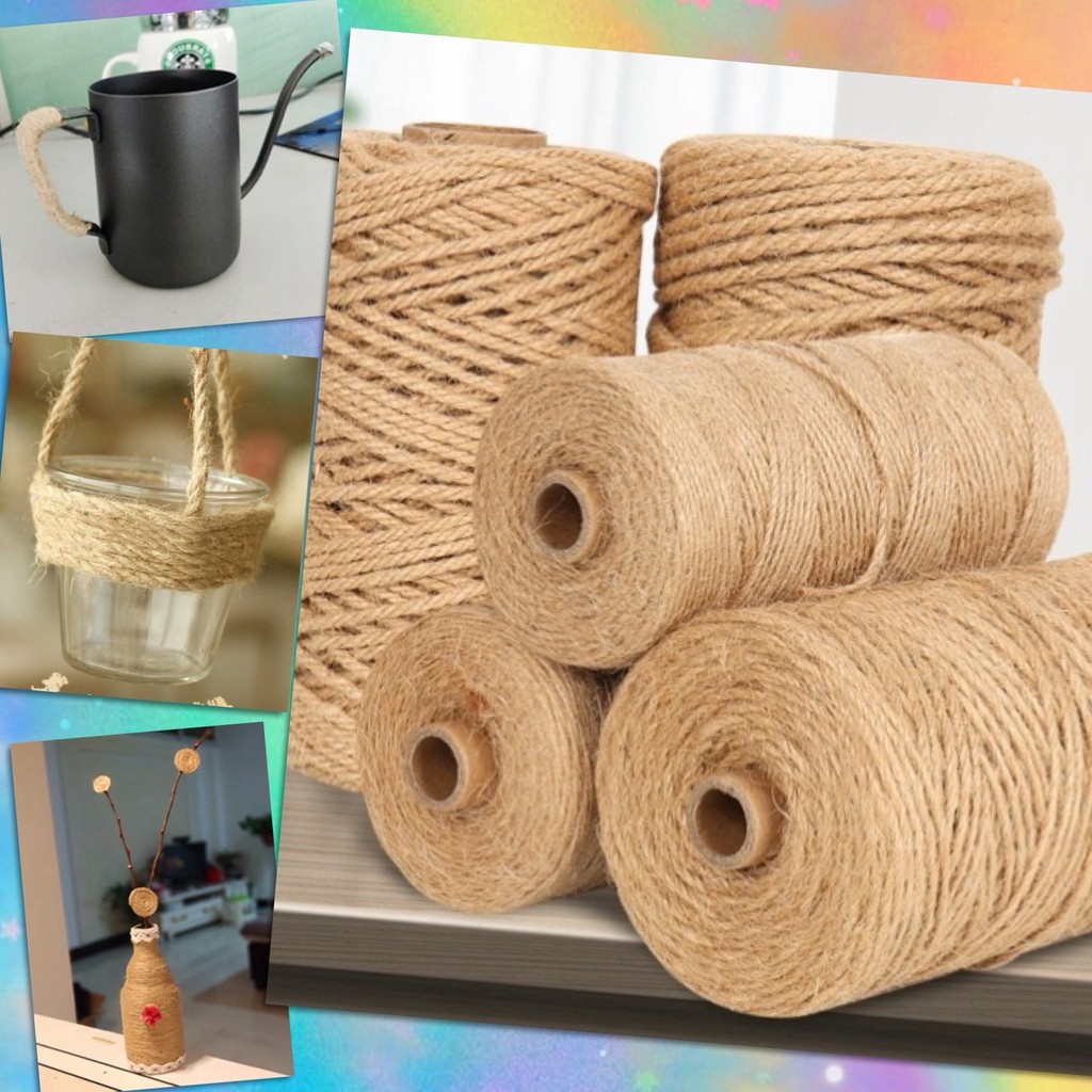 ✨ เชือกป่าน เชือกกระสอบ เชือกน้ำตาล ยาว 100 เมตร วัสดุธรรมชาติ ประดับ ตกแต่ง DIY งานประดิษฐ์ งานฝีมือ รุ่นอัพเกรด ✨