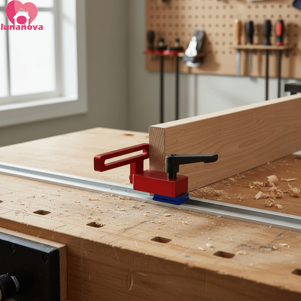 LUNANOVA Miter Track Stop, 30 ประเภทการออกแบบอลูมิเนียมก่อสร้าง T Track Stop Block, Stop Block ล็อคก