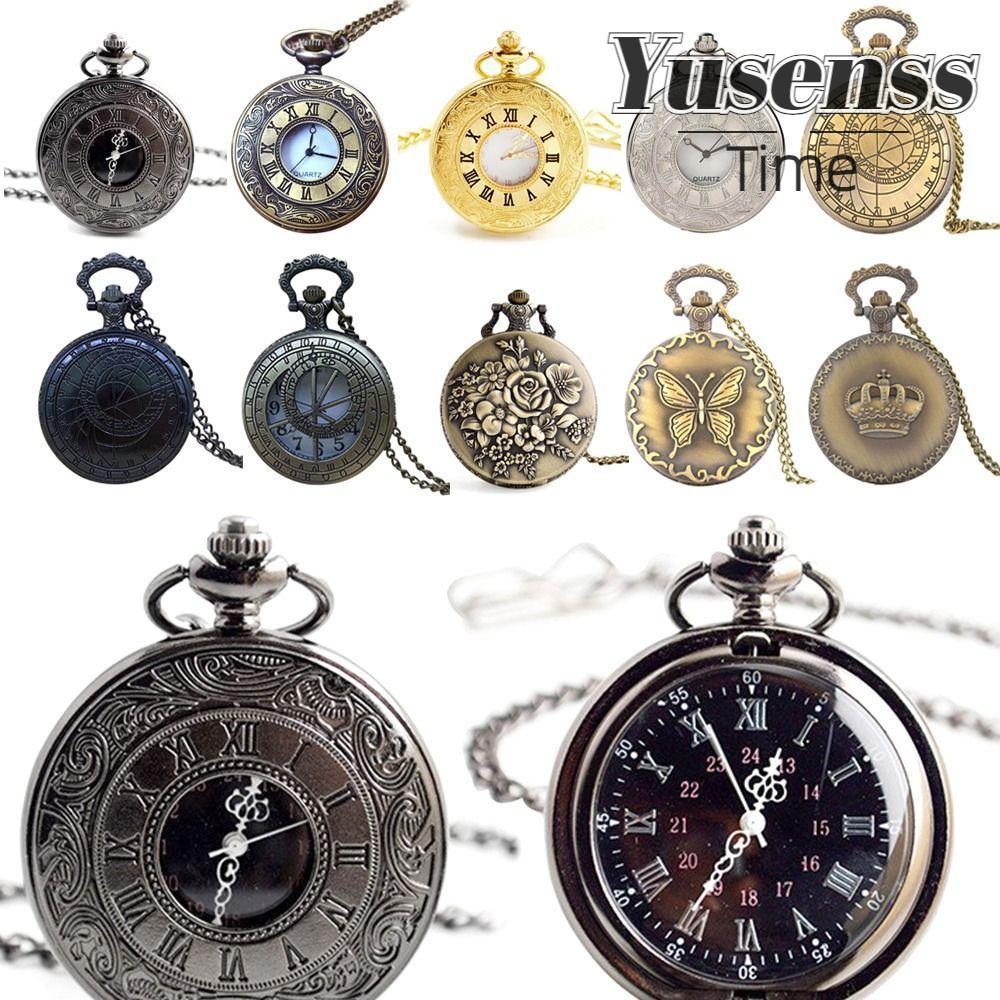 YUSEN Pocket Quartz พร้อมสร้อยคอสําหรับนาฬิกาพกผู้หญิง