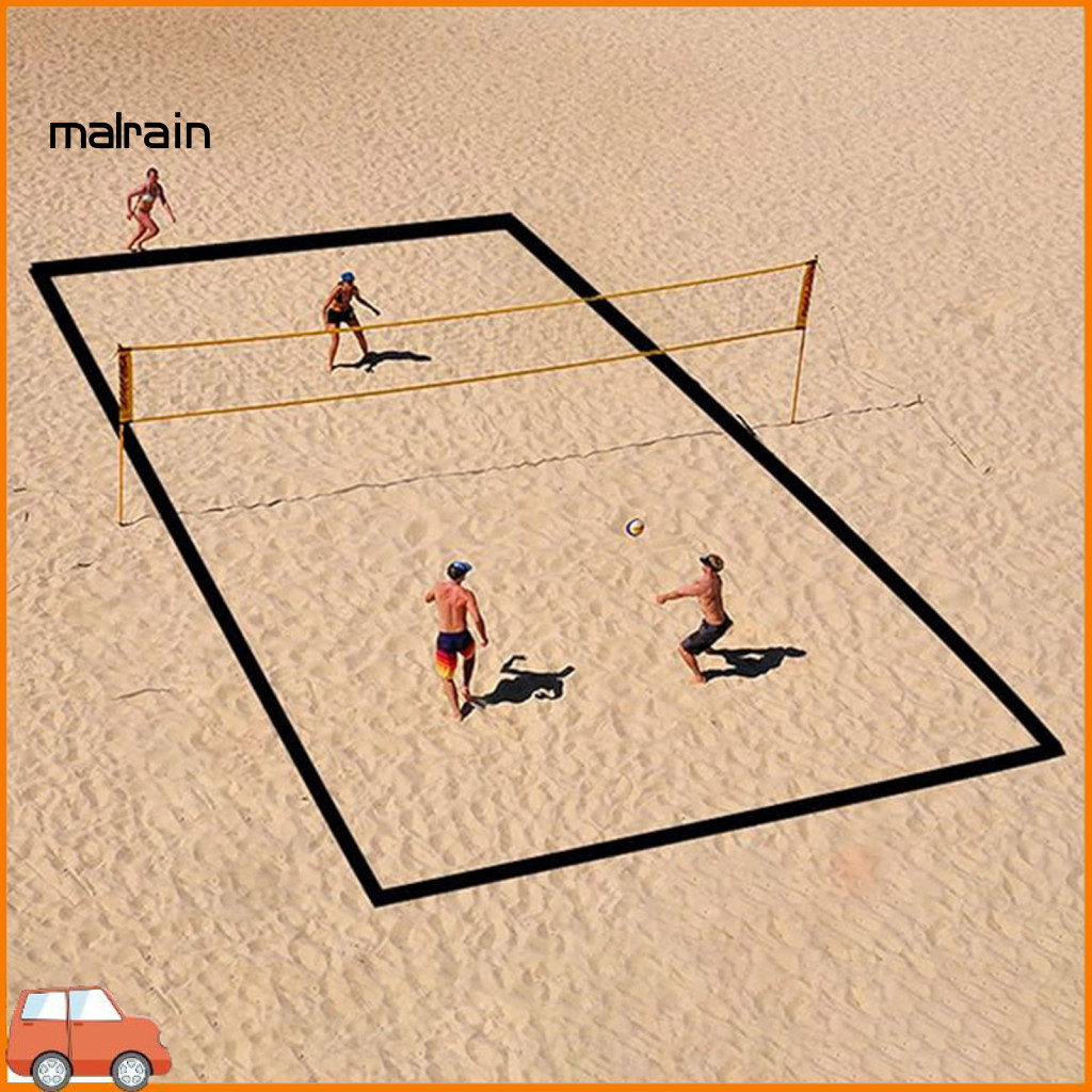 เส้นขอบสนามวอลเลย์บอลชายหาด ขนาด 26.3 x 52.6 มม. กว้าง 2.5 cm ทนทานต่อการใช้งาน มาพร้อมกระสอบทรายสำหรับใช้งานกลางแจ้ง