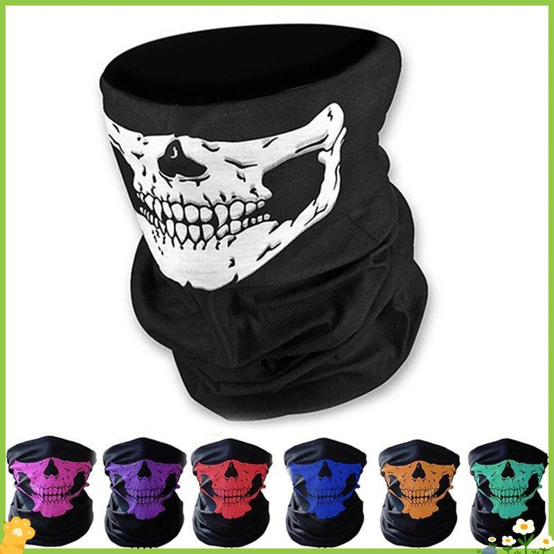 [JL] Skull Mask Tube Scarf Skeleton Motorcycle Ski Face Ne Jaw null
