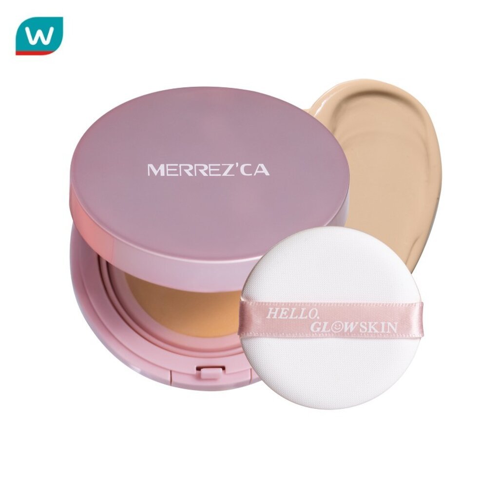 Merrez'Ca เมอร์เรซกา ออร่า โกลว์ สกิน คุชชั่น 15ก. ซอฟต์ เบจ