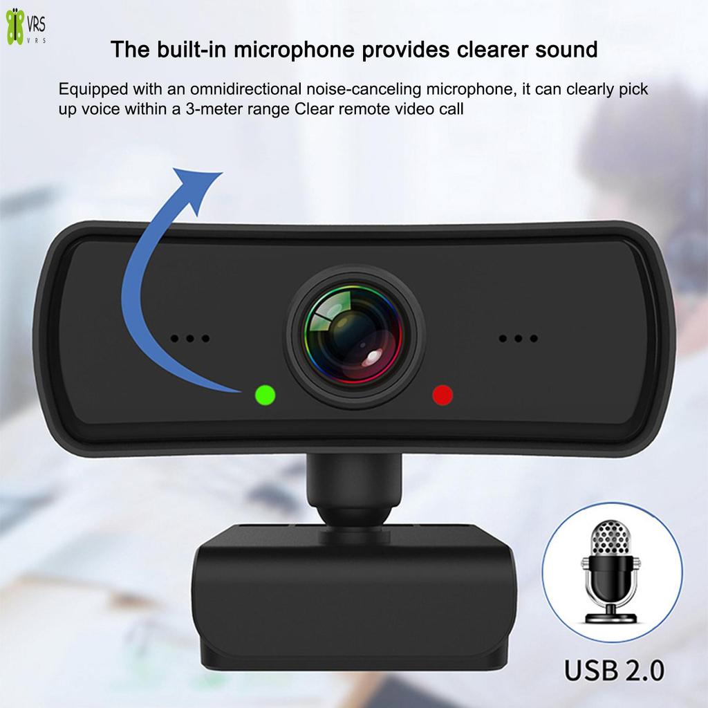 2K HD USB Webcam สําหรับแล็ปท็อปเดสก์ท็อปถ่ายทอดสดพร้อมไมโครโฟนลดเสียงรบกวน