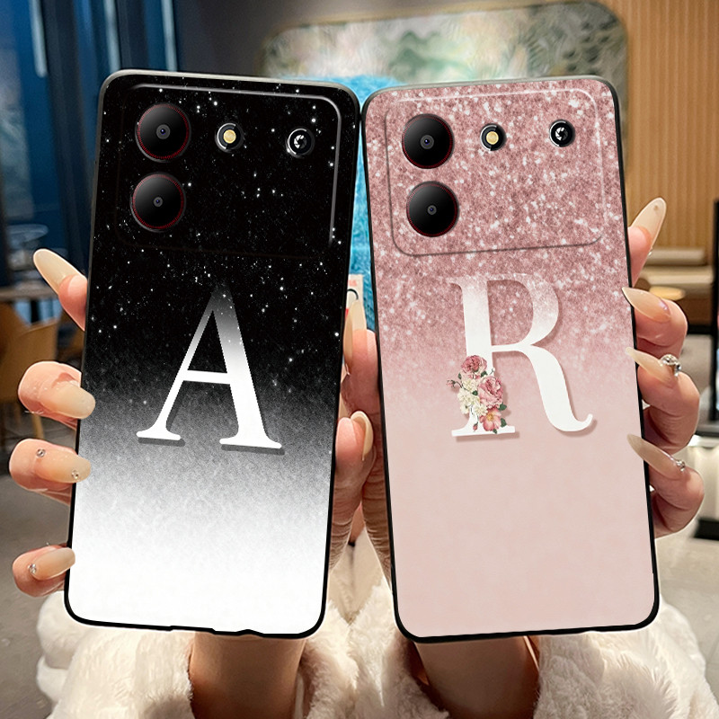 เคสโทรศัพท์สําหรับ ZTE Blade A54 4G ซิลิโคนอ่อนนุ่มเปลือกสีดํา ZTE Blade A54 4G ตัวอักษรที่สวยงาม Starry Sky รูปแบบ Anti-scratch Cover