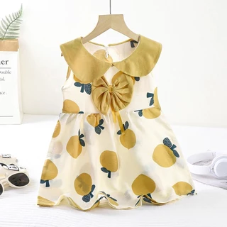 พร้อมส่ง🌠 ชุดเดรสเด็กผู้หญิง คอบัวโบว์น่ารัก ผ้าใส่สบาย🌠