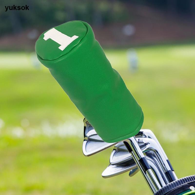 Yuksok Golf Club Cover Headcover หนัง PU คอยาวกํามะหยี่ซับสําหรับ Woods Fairway Driver Protection Golf Practice อุปกรณ์เสริม — صورة 8