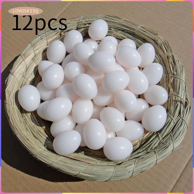 [lovoski5q] Pigeon False Eggs เครื่องมือเพาะพันธุ์จําลองพลาสติกที่สมจริงสําหรับอุปกรณ์เสริม Pigeons 