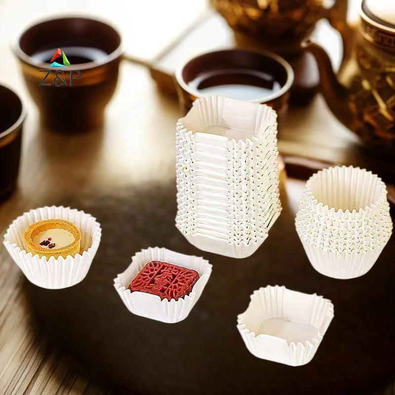 [Z&PT] 100/250 ชิ้นที่ใส่กระดาษขนมไหว้พระจันทร์กระดาษสี่เหลี่ยมบราวนี่ซับขนาดกลางขนาด 45/50/55/62 มม