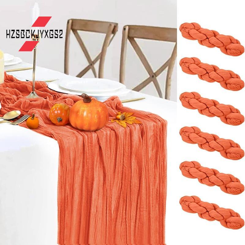 Hzsbckjyxgs2Gauze Table Runners 10 ฟุตยาวโปร่งแสง 6 แพ็ค Orange Cheesecloth ตาราง Runners