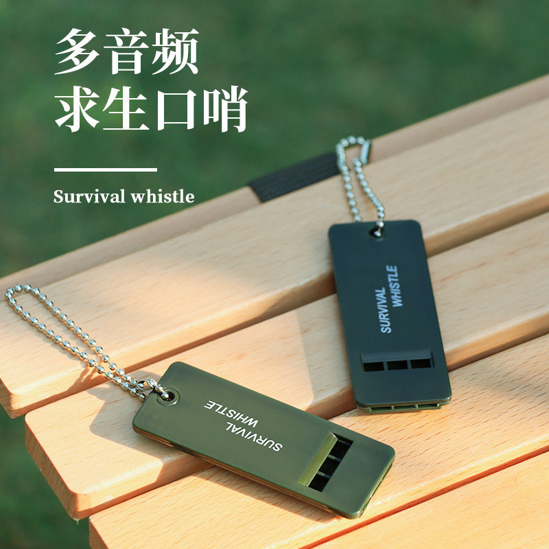 กีฬา Tri-Frequency Outdoor Survival Whistle Survival Whistle First Aid Whistle หูความถี่สูง