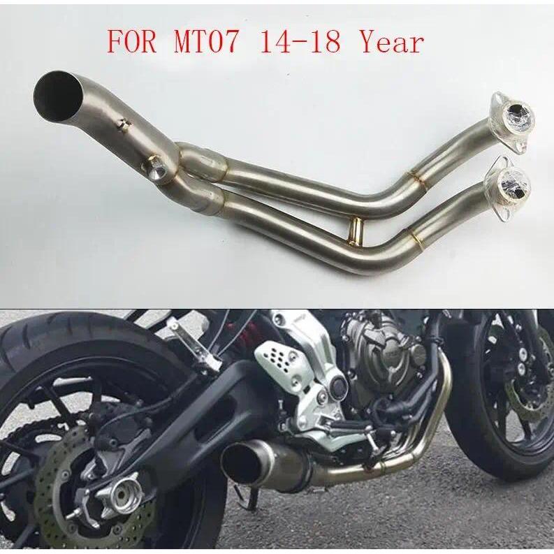 สำหรับ MT-07 FZ-07 MT07 2013 2014 2015 2016 2017 ปี XSR700 รถจักรยานยนต์ท่อไอเสียติดต่อท่อกลางเต็มระ