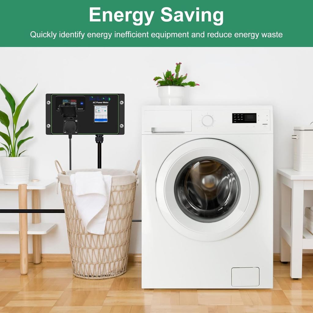 30A AC Power Meter, 125V Digital Multimeter Tester, NEMA L6-30P to NEMA L5-30R Outlet Monitor พร้อมส