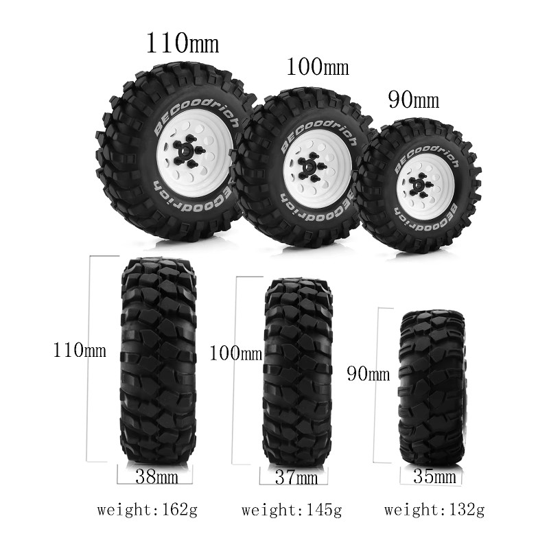 RC 1.9 "ยาง Beadlock ล้อขอบสําหรับ 1/10 RC Crawler รถ Traxxas TRX4 Axial SCX10 90046 90047 MST HSP Redcat Gen8