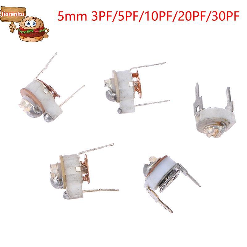 Jia 5PCS 5 มม.เซรามิคTrimmer CapacitปรับCapacitor TrimmerตัวแปรเซรามิคCapacitor 3PF 5PF 10PF 20PF 30