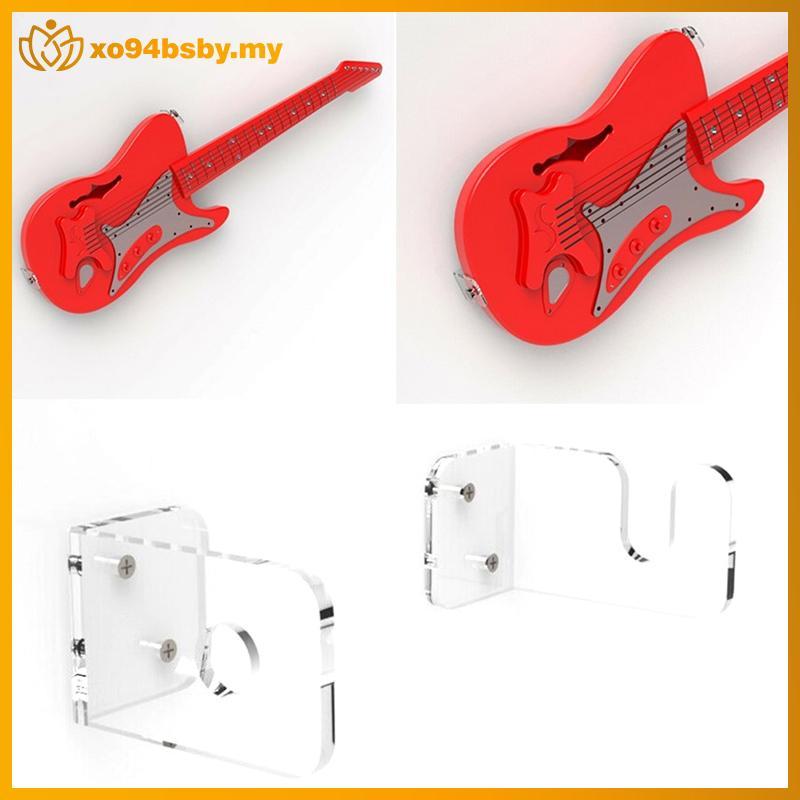 Xo94bsby Guitar Wall Braet อะคริลิคกีตาร์แขวน Perspex กีตาร์ขาตั้งจอแสดงผลผู้ถือ MY