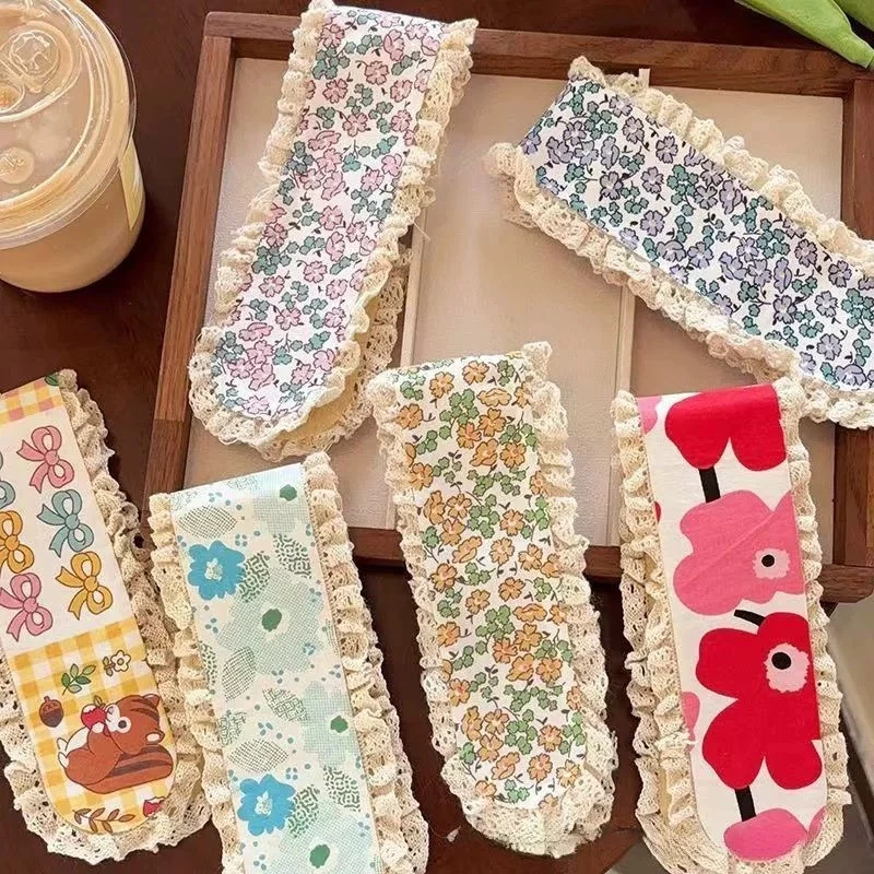 ผ้าคาดผมหน้าม้า ลายดอกไม้ สไตล์เกาหลี แฟชั่นประดับผม