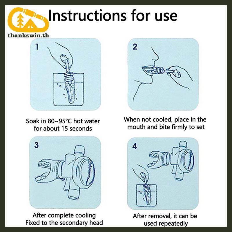 Thankswin ซิลิโคนดําน้ํา Mouthpiece Scuba Moldable กัด Mouthpiece Regulator พลาสติก Snorkel Mouthpie