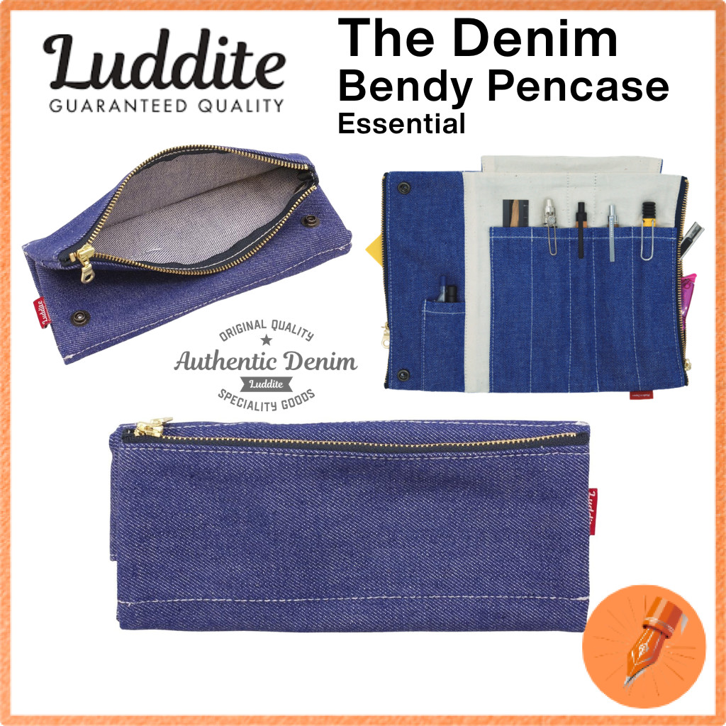 LUDDITE Denim Bendy Essential Pen Case