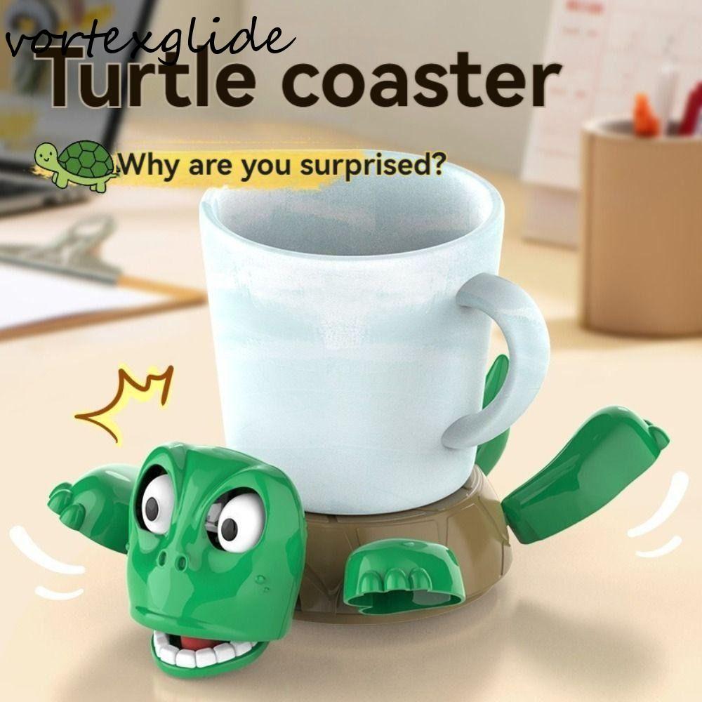 Vortexglide Panicked Turtle Coaster, กด ABS เต่าถ้วย Pad Quirky ของเล่น, ตลก Expression แก้วผู้ถือเครื่องประดับ Diy เต่าฐานถ้วยเสื่อเด็กสาว
