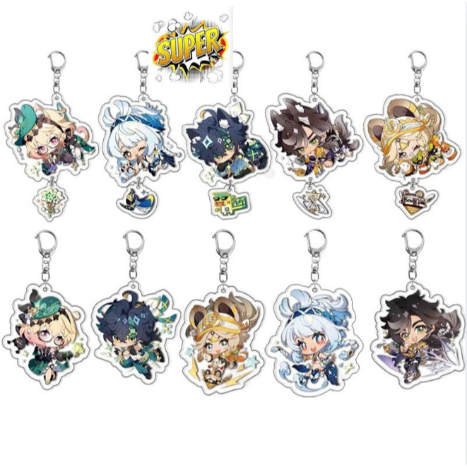 เกม Genshin Impact Sethos Mualani Kachina Kinich Emilie รูปจี้พวงกุญแจคอลเลกชัน
