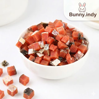 Bunny.indy แซลมอนอบแห้งแท้ 100% ขนาด 100g ขนมแฮมสเตอร์ ชูก้าไรเดอร์ เม่นแคระ