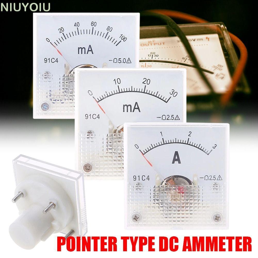 NIUYOMY แผงอนาล็อกมิเตอร์ 0-1A 2A 3A 5A 10A 300mA 500mA ความแม่นยําสูง 91C4 แอมป์มิเตอร์