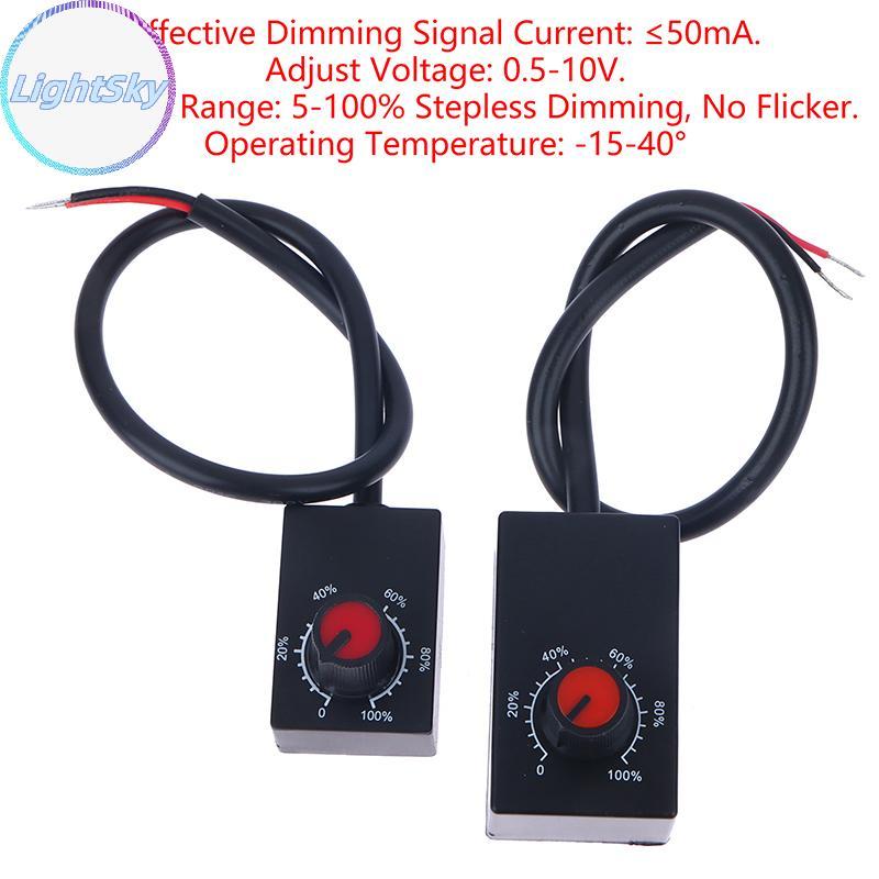 LightSky Mini DC 0-10V 1-10V ลูกบิด Dimmer 0-100% Scale อิเล็กทรอนิกส์ Potentiometer สําหรับ LED หรี่แสงได้ Grow ไฟ Driver TH