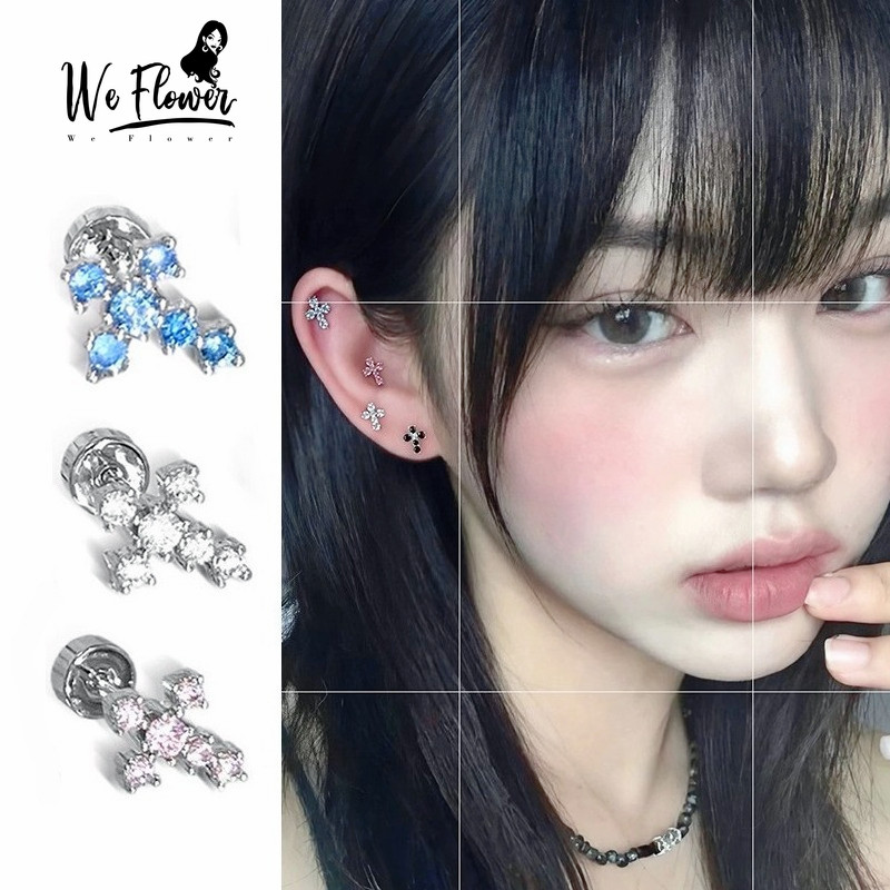 We Flower สร้อยคอมetal สแตนเลสและคริสตัล ออกแบบเหมือนดอกไม้ สำหรับผู้หญิง เพศใดก็ได้ ใช้เป็นเครื่องประดับหรือของขวัญ