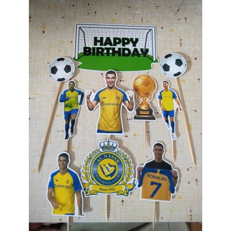 AL NASSR FOOTBALL CAKE TOPPER (แถมชื่อ)