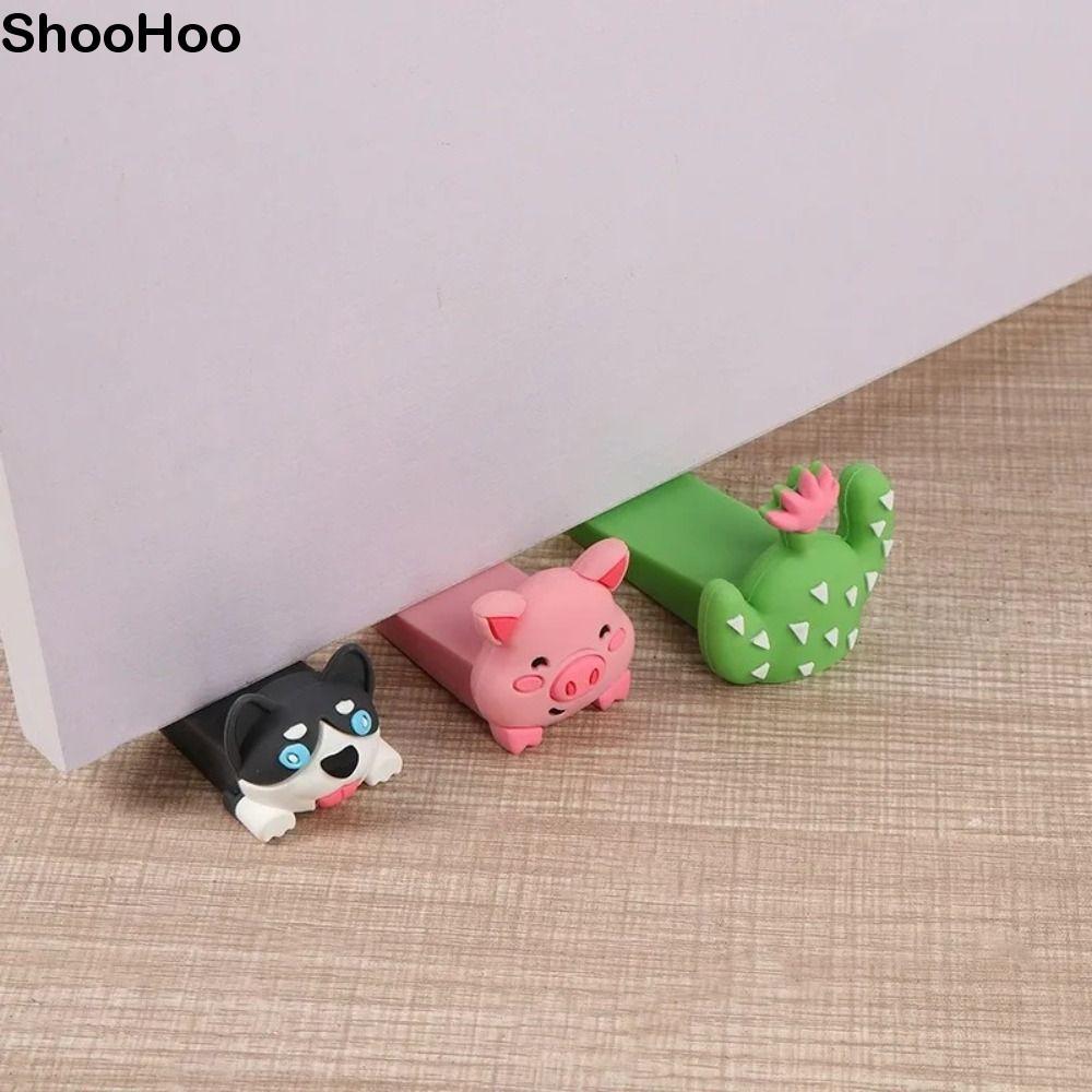 SHOOHOO Block Wedge DoorsStop, ซิลิโคนนํากลับมาใช้ใหม่ประตู, แฟชั่นประตูบ้าน Shock ดูดซับน่ารักของขวัญชั้นผู้ถือ