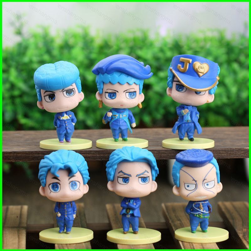 PS1 6 ชิ้น JoJos Bizarre Adventure: เพชรแตก Josuke Higashikata Action Figure เครื่องประดับ SP1