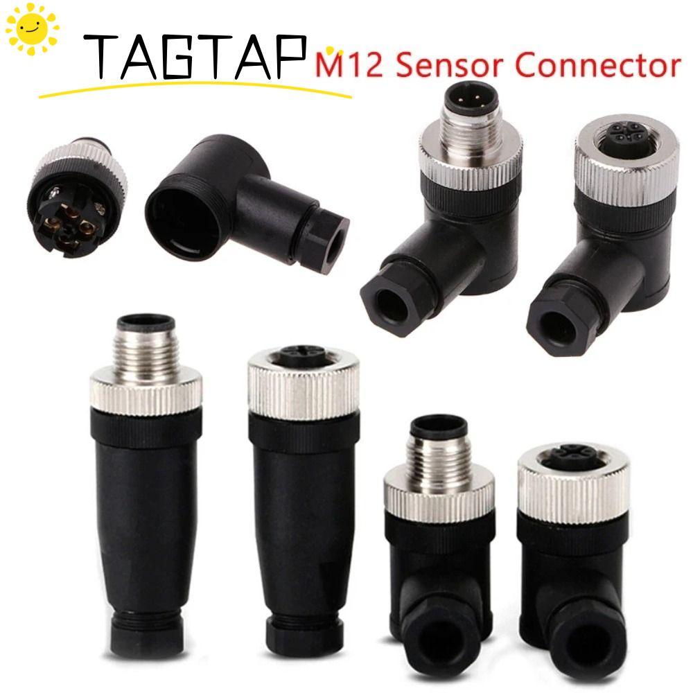 TAGTAP M12 Sensor Connector, 4 5 8 Pin Connector M12 ปลั๊กการบิน, ชายหญิงซ็อกเก็ต M12 Sensor Cable C