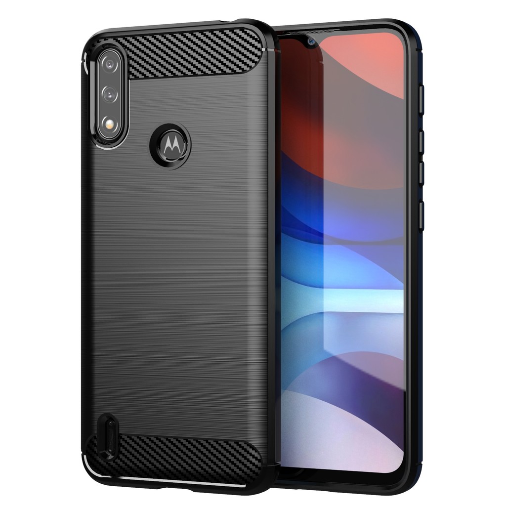 เคสคาร์บอนไฟเบอร์แบบนุ่มสําหรับ Moto E7 Power เคสโทรศัพท์กันกระแทกสําหรับ motorola e7i power Brushed