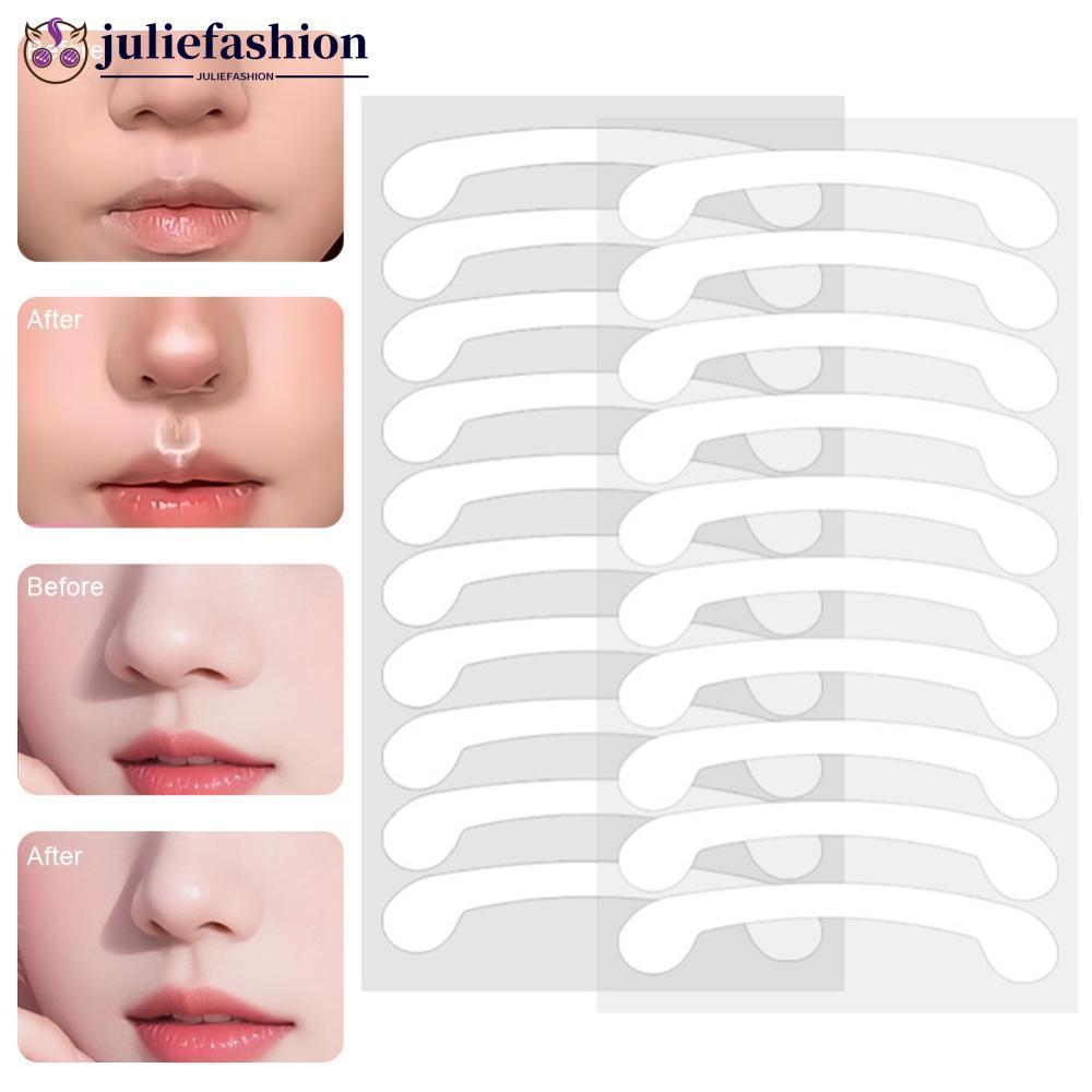 JULIEFASHION 10 ชิ้นหดจมูก Wing Patch คอสเพลย์จมูกหดสติกเกอร์จมูกที่มองไม่เห็น Slimming บาง Beauty W
