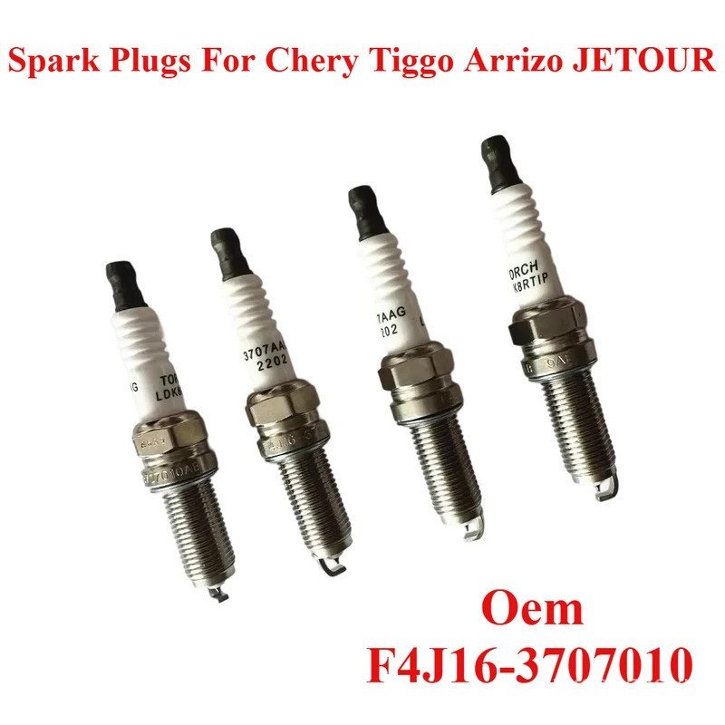 หัวเทียนคุณภาพสูง 4 ชิ้น/เซ็ต F4J163707010 สําหรับ Chery Tiggo 2 4 5 7 8 5x Arrizo 5 7 6 JETOUR X70 