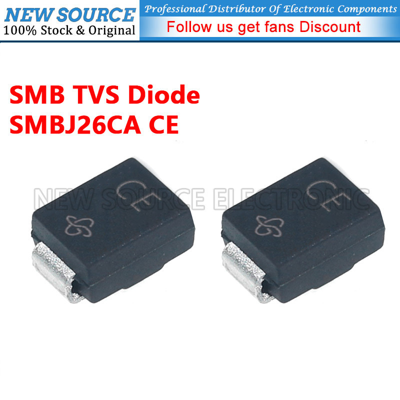 [20-100 ชิ้น] SMBJ26CA CE SMB TVS Diode SMD Transient แรงดันไฟฟ้า Suppessor Diode แหล่งใหม่