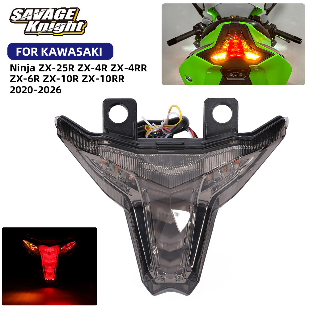 SA ไฟท้าย LED แบบรวมสัญญาณไฟเบรกและไฟเลี้ยว สำหรับรถ Kawasaki Ninja ZX-4R ZX-6R ZX-10R ZX-25R ZX400 