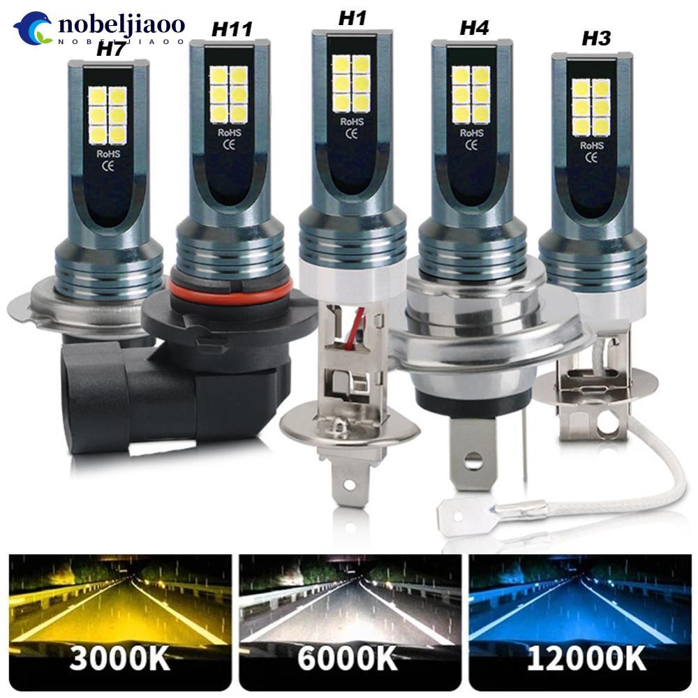 NOBELJIAOO 12V 6000K รถ LED ไฟหน้าหลอดไฟหมอก H4 H7 H11 H8 H9 H1 H3 LED 9005 9006 Hb3 Hb4 ขับรถอัตโนม